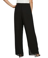 Alex Evenings Petite Chiffon Palazzo Pants