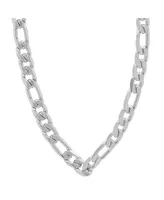 Steeltime Men's Stainless Steel Accented 10mm Figaro Chain Link 24" Necklaces