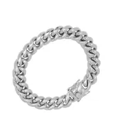 Steeltime Men's Stainless Steel Miami Cuban Chain Link Style Bracelet with 12mm Box Clasp Bracelet