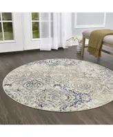 Global Rug Designs Barstow BAR01 Ivory 7'10" Round Area Rug