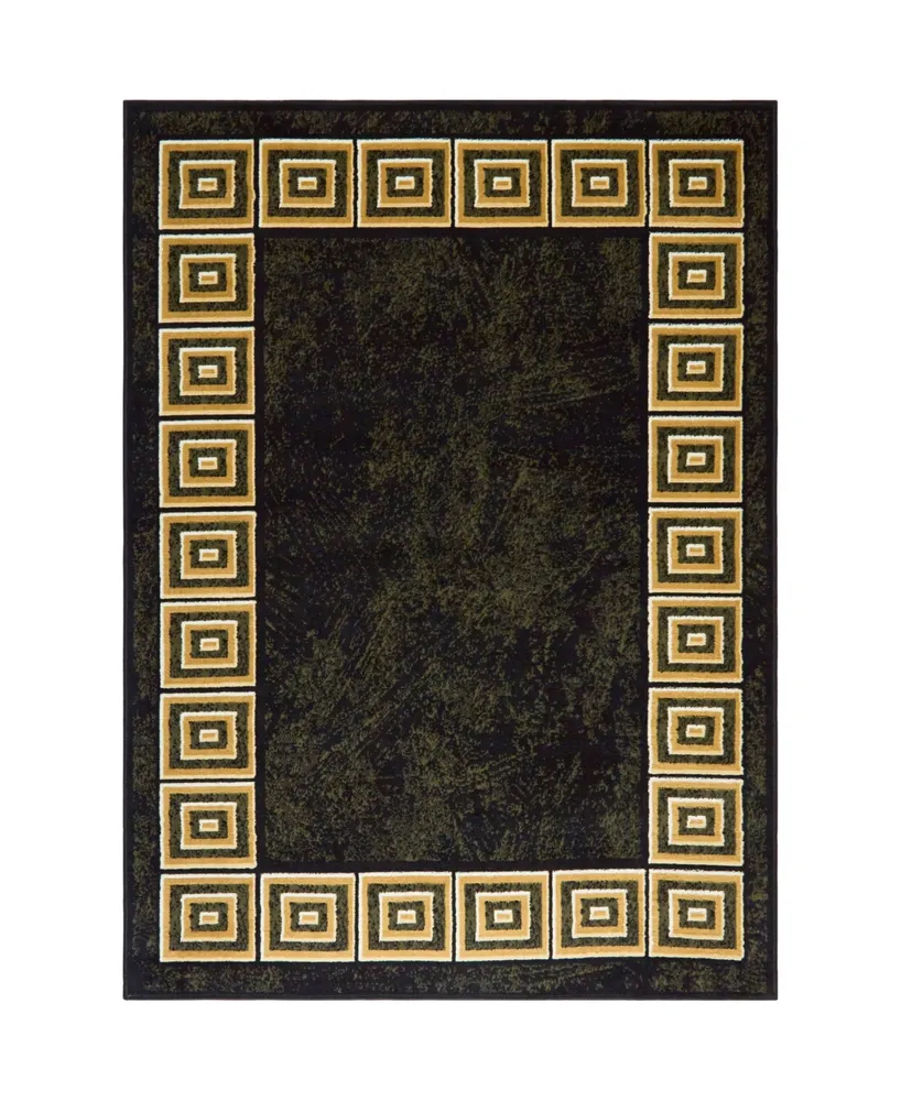 Global Rug Designs Vision VIS06 Black 7'8" x 10'4" Area Rug