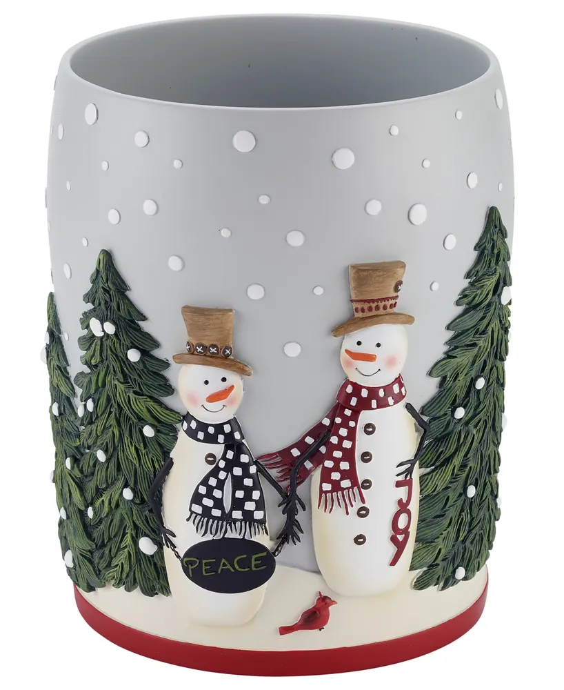 Avanti Country Friends Holiday Resin Wastebasket