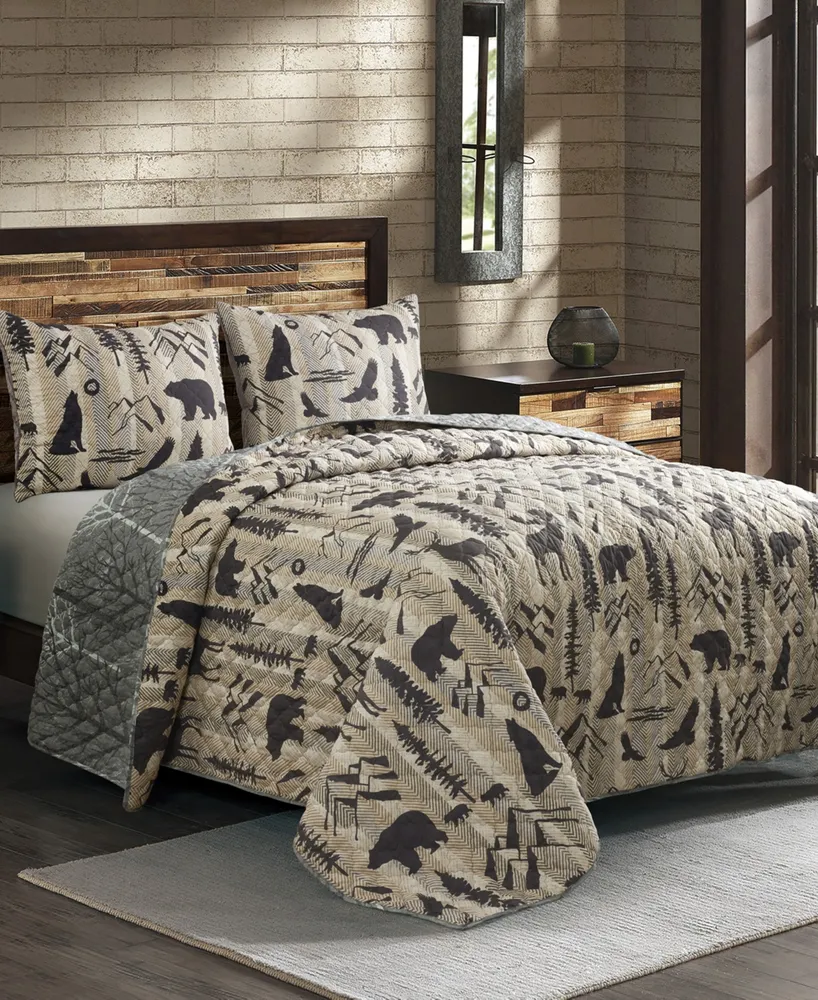 American Heritage Textiles Forest 3 Piece Quilt Set- Queen