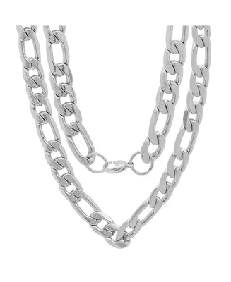 Steeltime Men's Stainless Steel Accented 10mm Figaro Chain Link 24" Necklaces