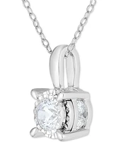 TruMiracle Diamond Solitaire 18" Pendant Necklace (3/4 ct. t.w.) in 14k White Gold