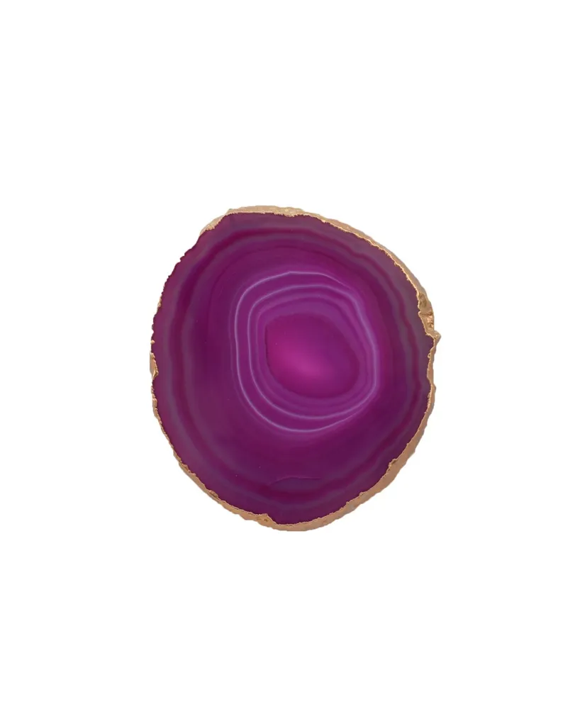 Nature's Decorations - Premium Gold-tone Trim Agate Coasters