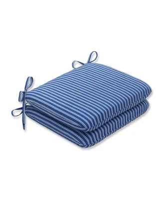 Pillow Perfect Resort Stripe Rounded Corners Seat Cushion, Set of 2