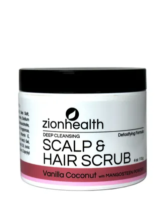 Zion Health Hair Scrub, Vanilla Coconut Scent, 4 oz