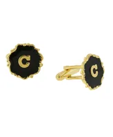 1928 Jewelry 14K Gold-Plated Enamel Initial C Cufflinks