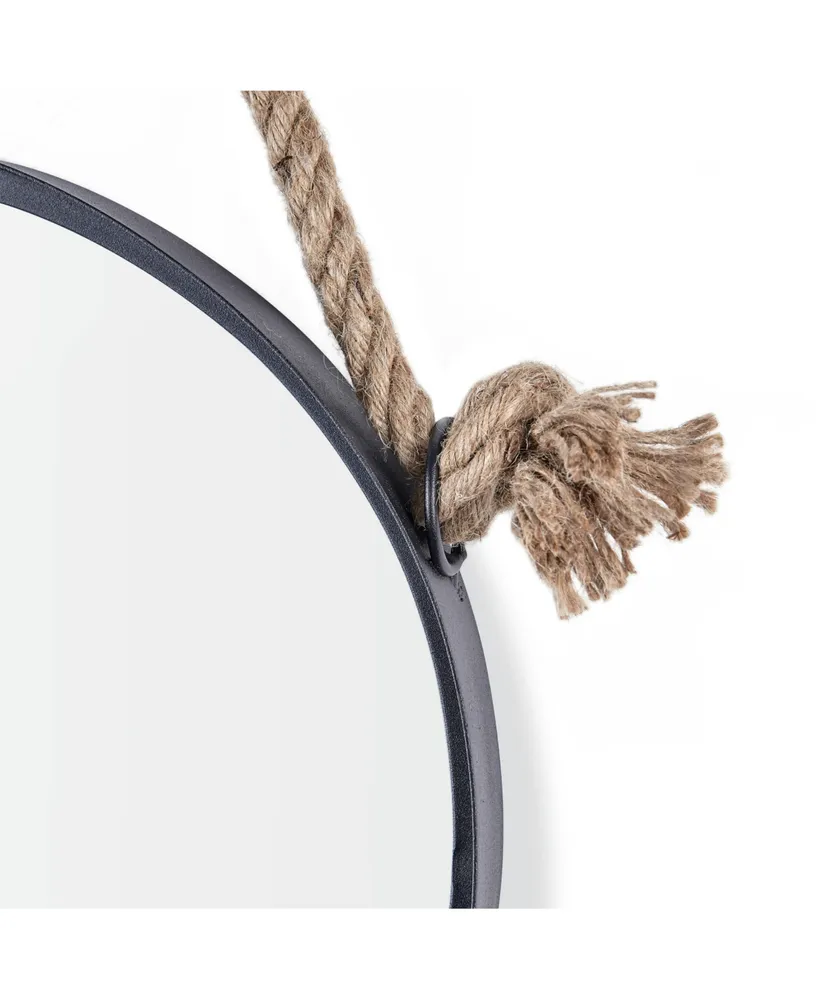 Danya B Round Accent Mirror with Hanging Rope