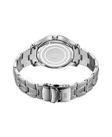 Jbw Men's Jet Setter Gmt Silver-Tone Stainless Steel Bracelet Watch 46mm