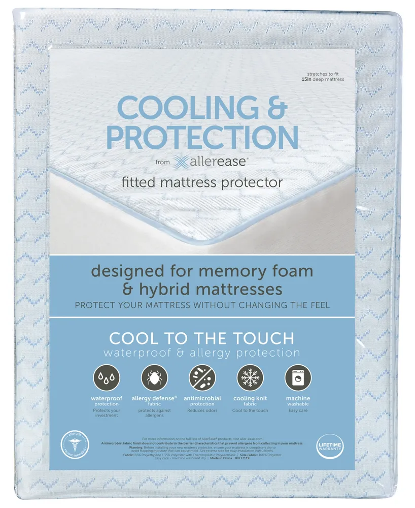 Allerease Waterproof Allergy Protection Mattress Protector, White, Twin