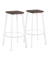 Clara Square Bar Stool, Set of 2