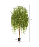 Nearly Natural 7' Willow Artificial Tree