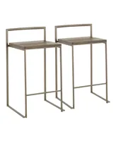 Fuji Wood Counter Stool, Set of 2