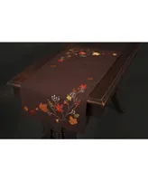 Autumn Branches Embroidered Fall Table Runner