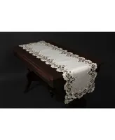 Xia Home Fashions Scalloped Lace Embroidered Cutwork Table Runner