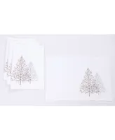 Manor Luxe Festive Trees Embroidered Christmas Placemats 14" x 20", Set of 4