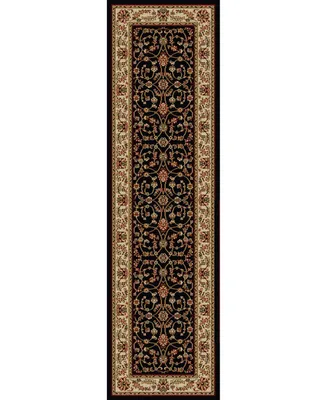 Closeout! Km Home 1596/1314/Black Pesaro Black 2'2" x 7'7" Runner Rug