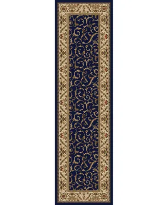 Closeout! Km Home 1599/1554/Navy Pesaro Blue 2'2" x 7'7" Runner Rug