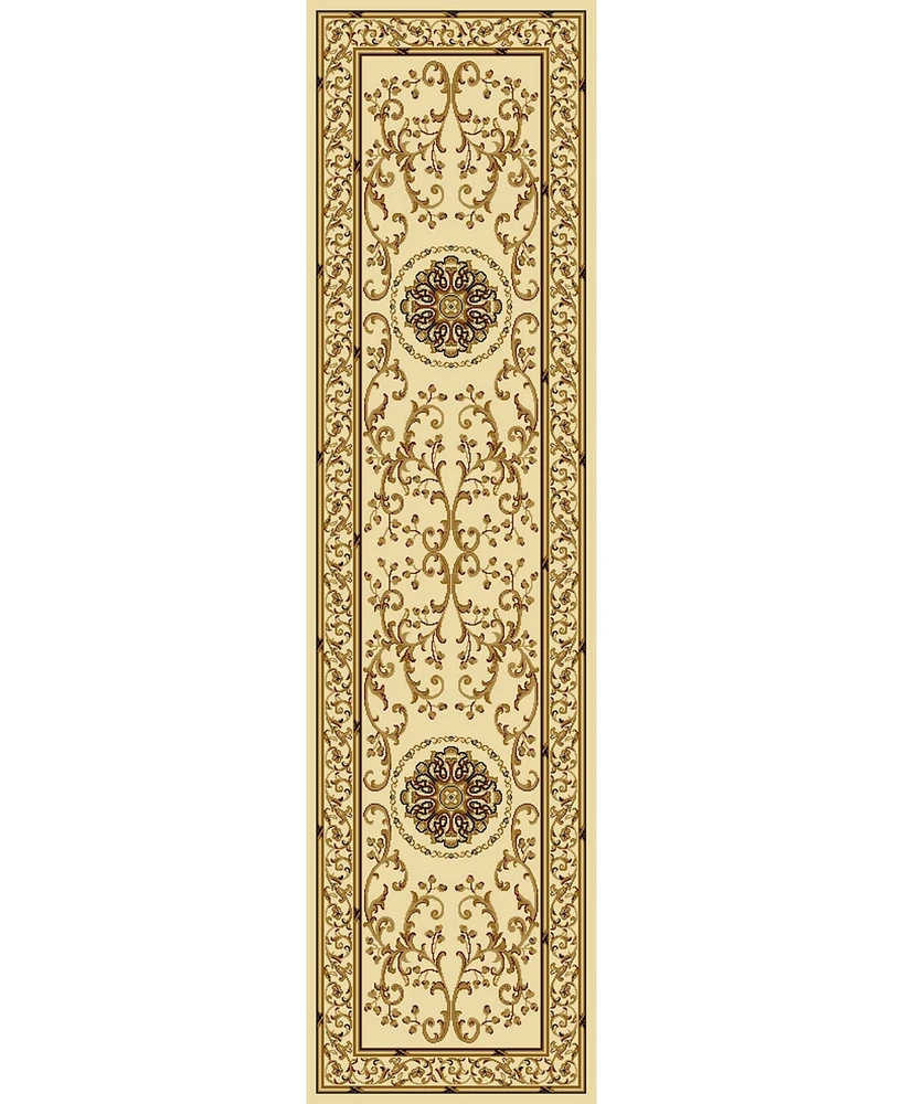 Closeout! Km Home 1419/1314/Ivory Navelli Ivory 2'2" x 8' Runner Rug