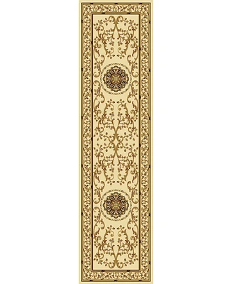 Closeout! Km Home 1419/1314/Ivory Navelli Ivory 2'2" x 8' Runner Rug