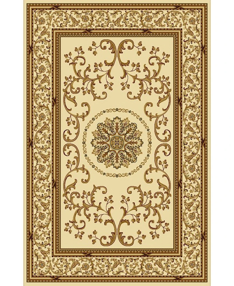 Closeout! Km Home 1419/1311/Ivory Navelli Ivory 5'5" x 8'3" Area Rug