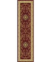 Closeout! Km Home 1419/1334/Burgundy Navelli Red 2'2" x 8' Runner Rug