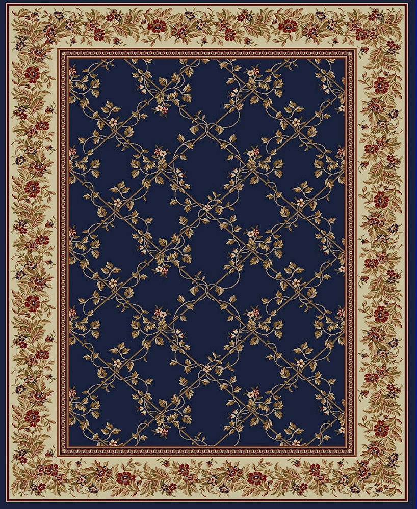 Closeout! Km Home 1590/4003/Navy Pesaro Blue 7'9" x 11' Area Rug