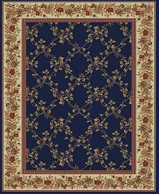 Closeout! Km Home 1590/4003/Navy Pesaro Blue 7'9" x 11' Area Rug