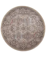 Closeout! Km Home 3802/0034/Beige Gerola Beige 5'3" x 5'3" Round Area Rug