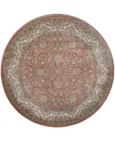 Closeout! Km Home 3810/0024/Terracotta Gerola Red 5'3" x 5'3" Round Area Rug