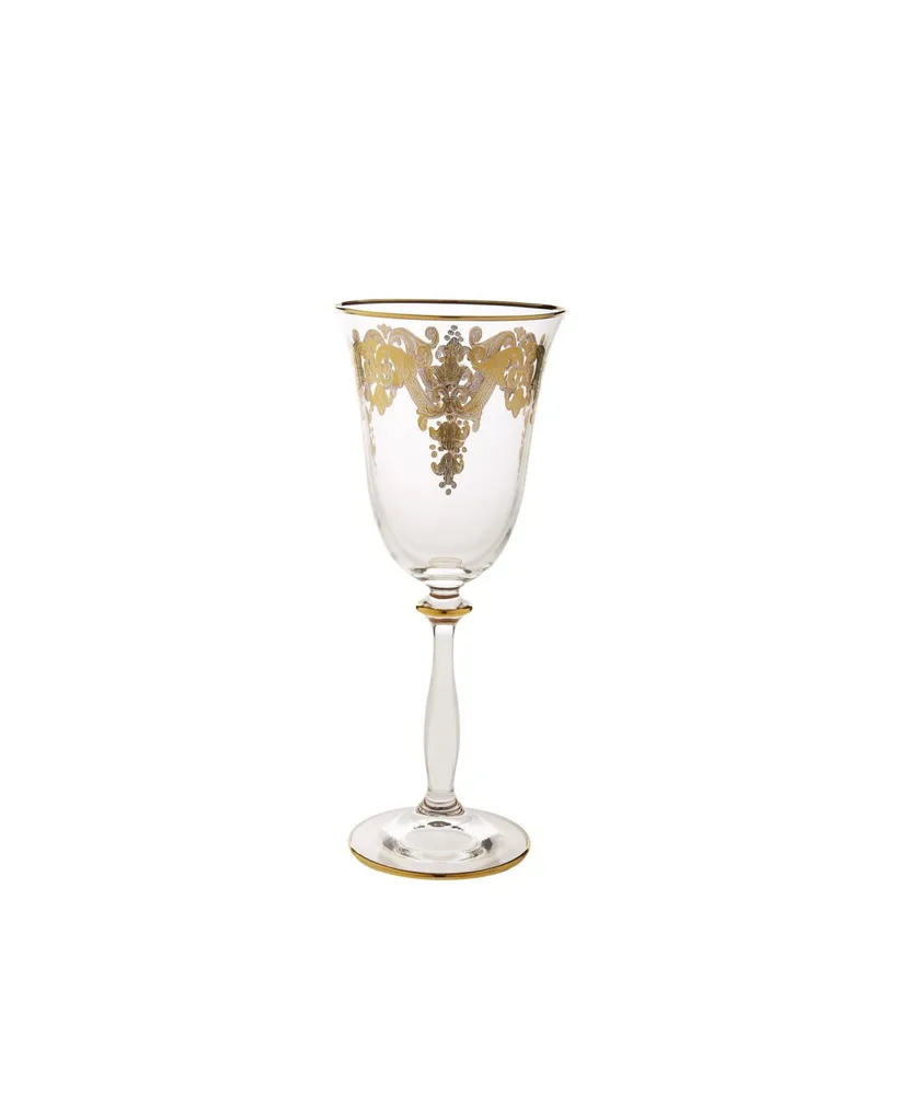 Classic Touch Water Glasses with 24k Gold Artwork