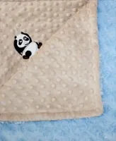 Lil' Cub Hub Minky Baby Boy Blanket With Embroidered Panda