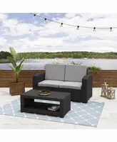 Corliving Distribution Adelaide 2 Piece All-Weather Loveseat Patio Set