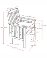 Corliving Distribution Miramar 4 Piece Hardwood Outdoor Chair and Coffee Table Set