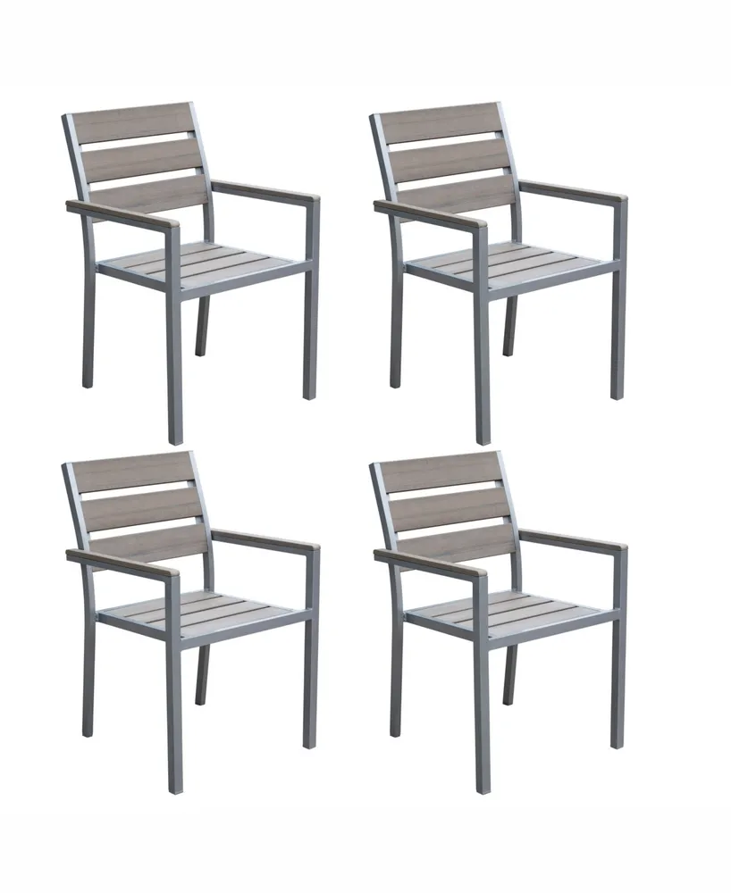 Corliving Distribution Gallant Sun Bleached Outdoor Dining Chairs