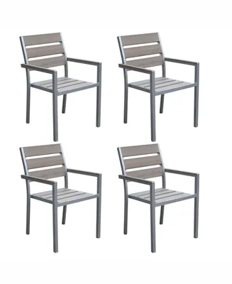 Corliving Distribution Gallant Sun Bleached Outdoor Dining Chairs