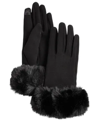 Marcus Adler Women's Faux Fur Cuff Jersey Touchscreen Glove