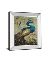 Classy Art Peacock on Sage I by Tiffany Hakimipour Mirror Framed Print Wall Art - 22" x 26"