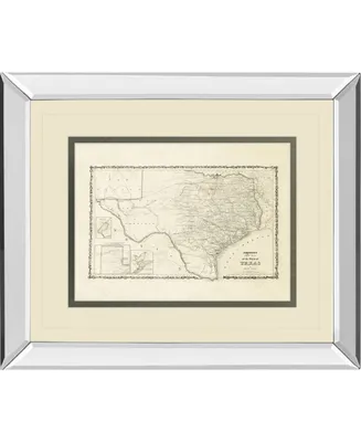 Classy Art New Map of The State of Texas Mirror Framed Print Wall Art - 34" x 40"