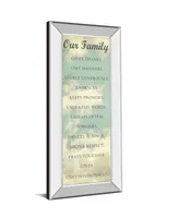 Classy Art Our Family by Sarah Gardner Mirror Framed Print Wall Art - 18" x 42"