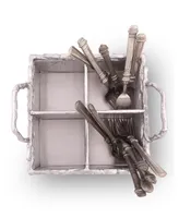 Arthur Court Designs Aluminum Grapevine Flatware Silverware Caddy