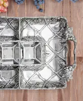 Arthur Court Designs Aluminum Grape Entertainment Tray 4 Sections