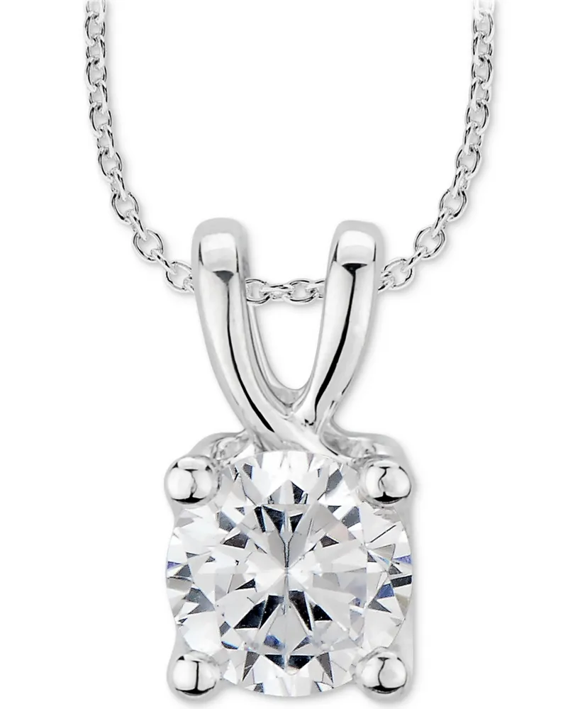 Gia Certified Diamond Solitaire 18" Pendant Necklace (1 ct. t.w.) in 14k White Gold