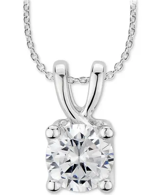 Gia Certified Diamond Solitaire 18" Pendant Necklace (1 ct. t.w.) in 14k White Gold