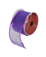 Northlight Pack of 12 Shimmering Purple Wired Christmas Craft Ribbon Spools - 2.5" x 120 Yards Total