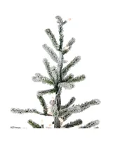 Northlight 5' Pre-Lit Flocked Alpine Coral Artificial Christmas Tree - Warm White Lights