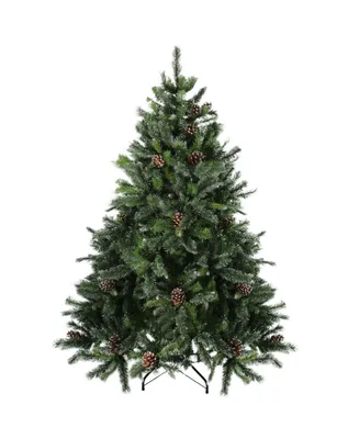 Northlight 6.5' Snowy Delta Pine with Pine Cones Artificial Christmas Tree - Unlit
