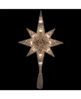 Northlight 10.75" Faceted Star of Bethlehem Christmas Tree Topper - Clear Lights